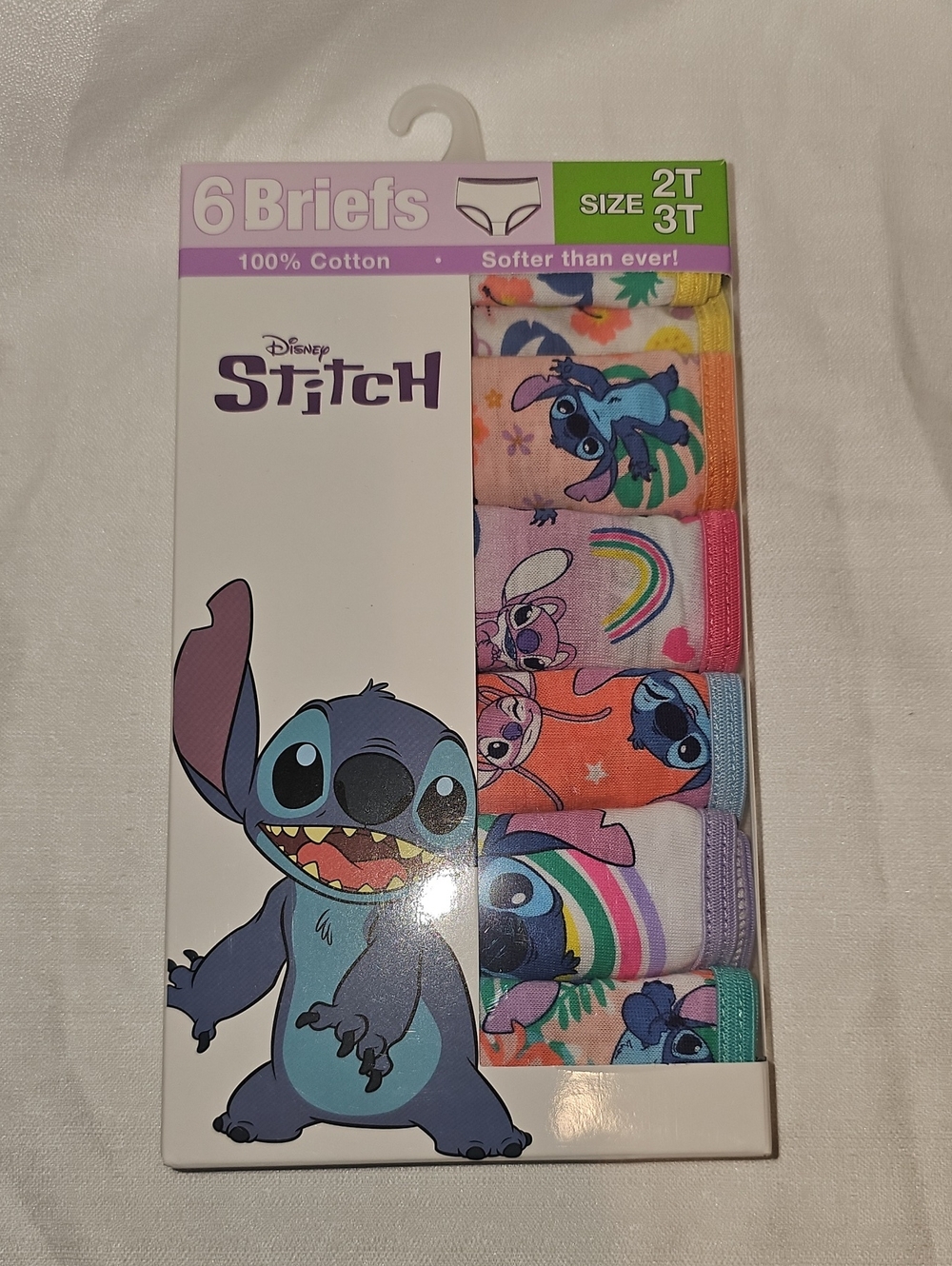 Disney Stitch Character Toddler Girl Briefs Underwear, 6-Pack, Size 2T-3T